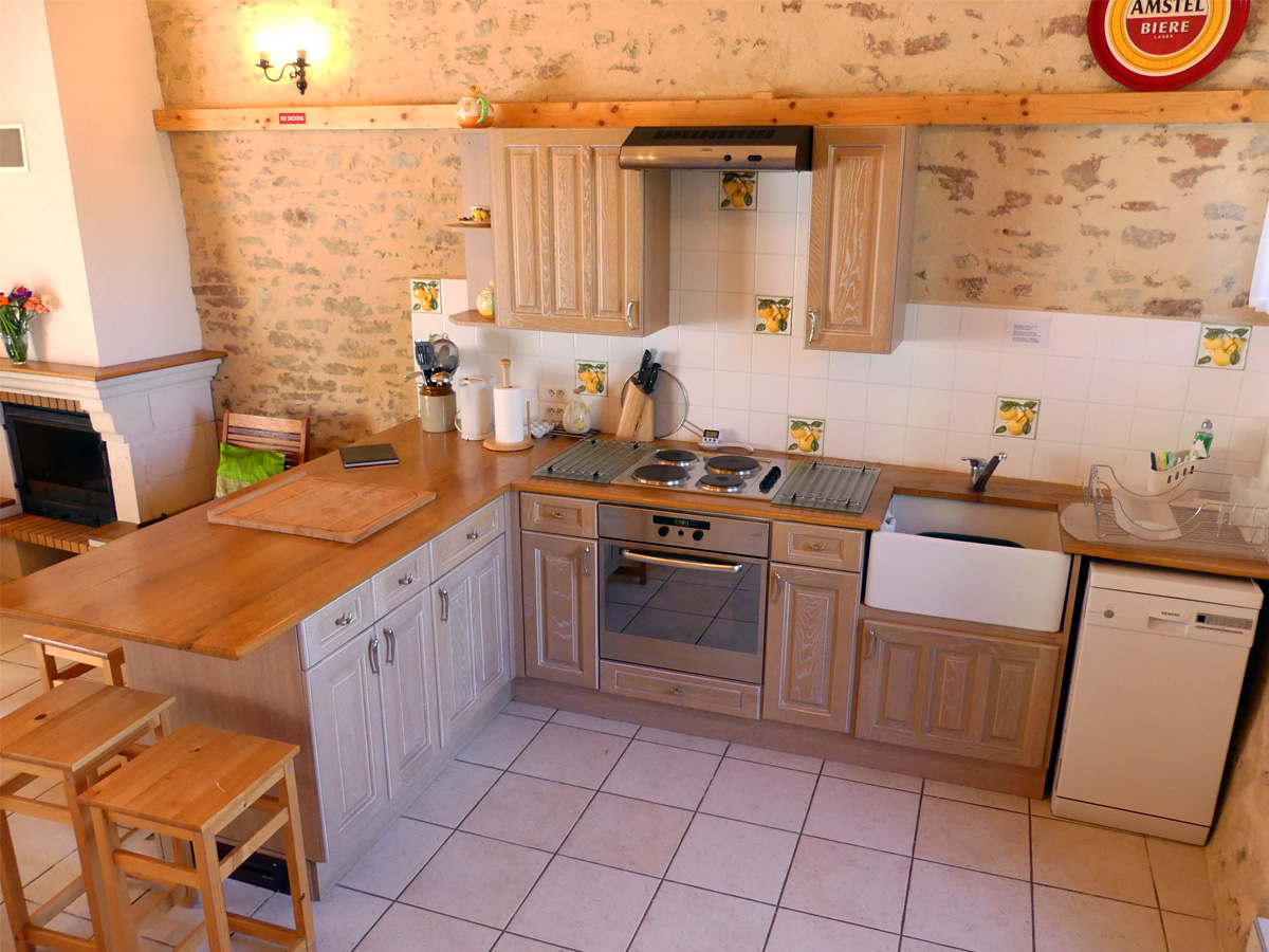 Fitted Kitchen at Wisteria Cottage in Sigournais